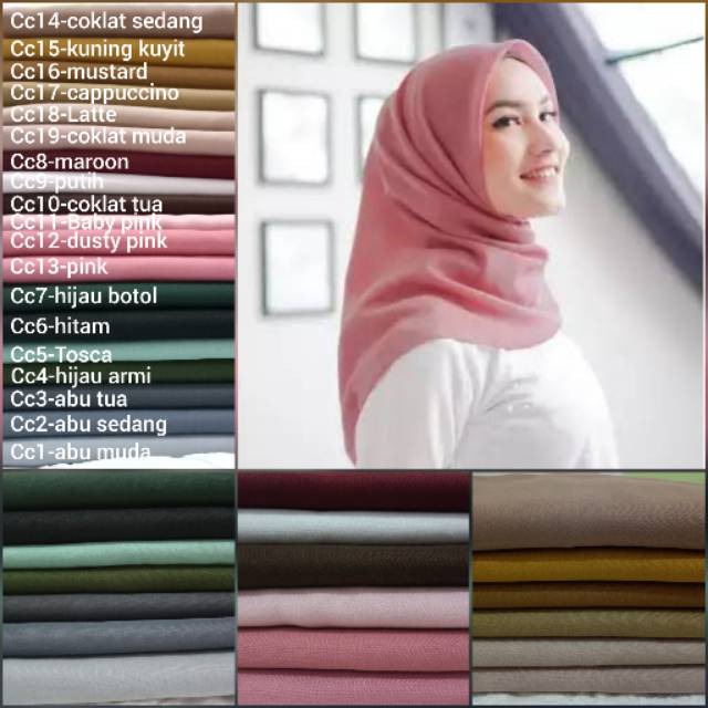 Hijab segi empat Hijab Voal Premium waterproof & laser cut kerudung