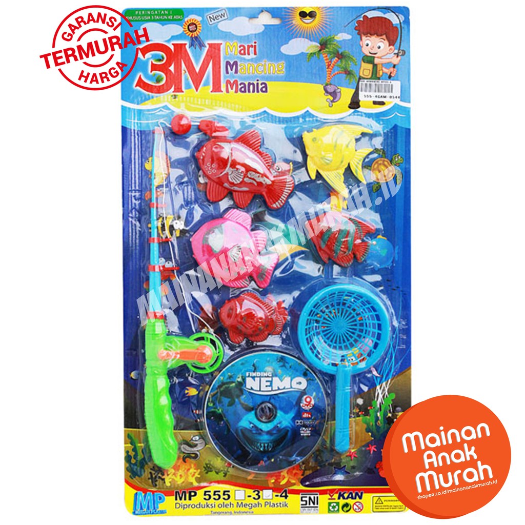 Jual Mainan Memancing Ikan 3M Mari Mancing Mania Dengan Dvd Nemo / Set Pancing Pancingan Ikan Magnet Anak | Shopee Indonesia