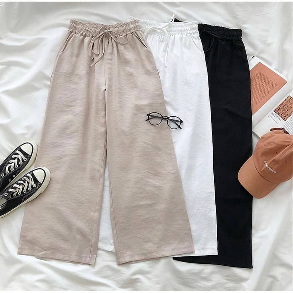 WIDI PANTS celana linen / celana kulot panjang / celana