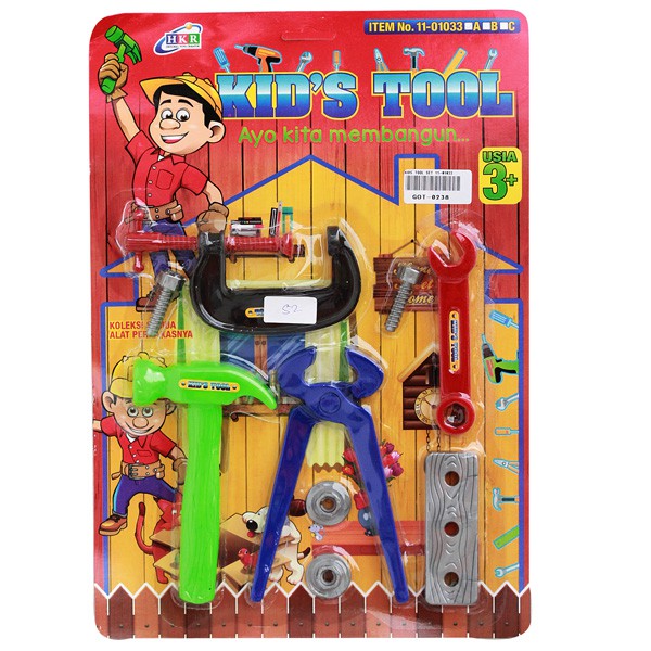 Jual Kid's Tool Set / Mainan Anak Alat Tukang / Obeng / Tang / Kunci Inggris Pertukangan Perkakas | Shopee Indonesia