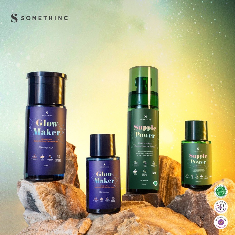 SOMETHINC Glow Maker AHA BHA PHA toner 40ml 100ml Supple Power Hyaluronic9+ essence 120