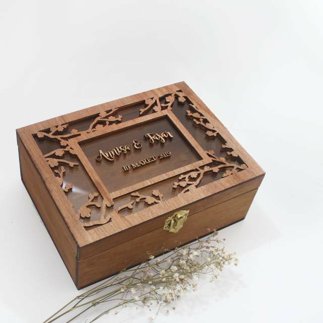 Kotak Kayu 20x15cm / Ring Box / Kotak Kayu Hampers / Bridesmaid Box
