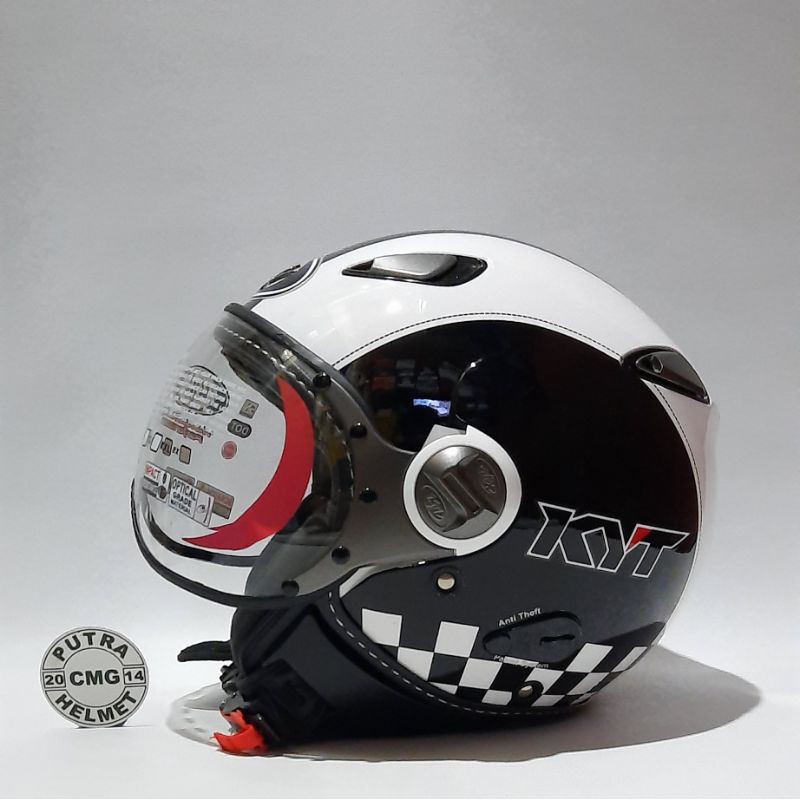 Jual HELM KYT ELSICO 2 MOTIF BLACK WHITE Shopee Indonesia