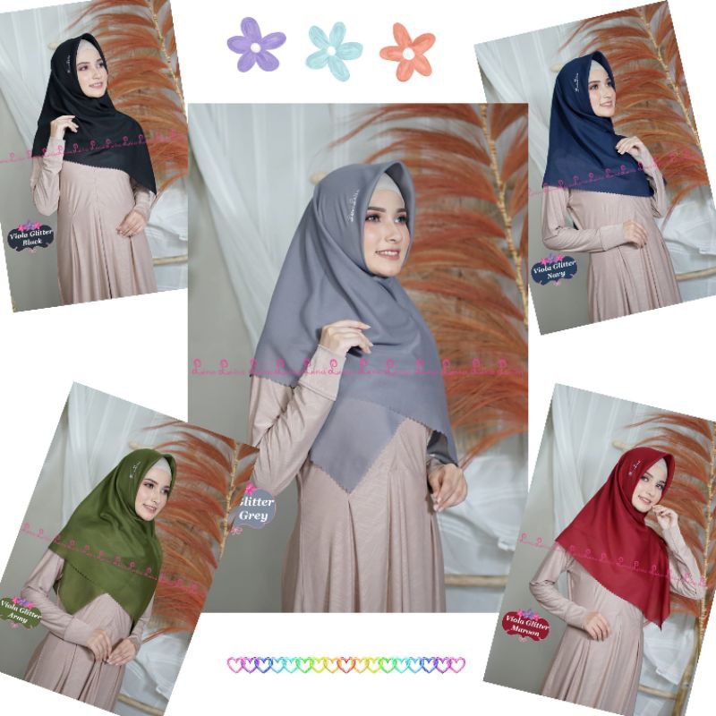 33+ Kerudung Segi Empat Glitter Pics Hijab Instan