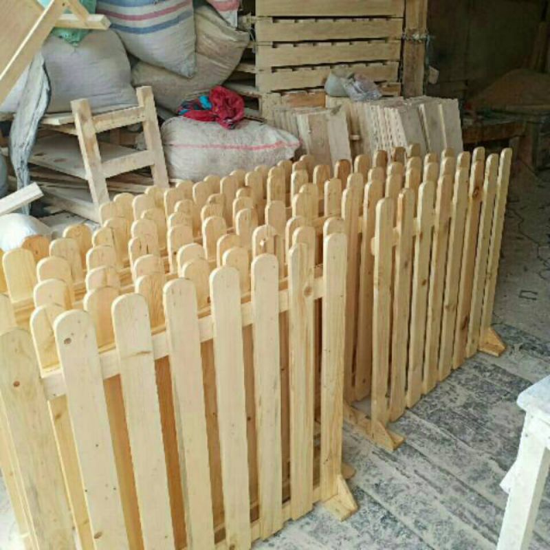 Jual PAGAR KAYU DEKORASI TAMAN OVAL MULUS 100X100CM