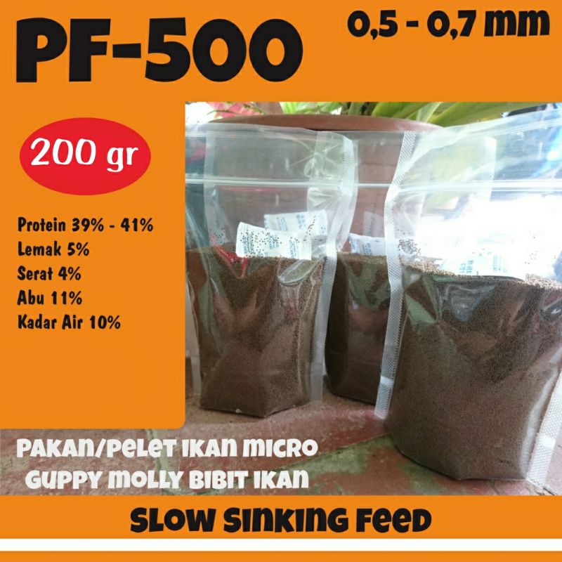 Jual Pelet PF500 Pakan Ikan Guppy Cupang Koki Komet Pelet Micro 200gr Shopee Indonesia