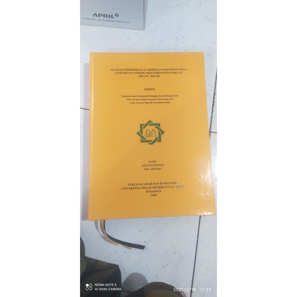 Jual Print Dan Cetak Jilid Hard Kover / Hard Cover / Hardcover Skripsi, Buku, Tesis Kampus Uinsa Surabaya Indonesia|Shopee Indonesia