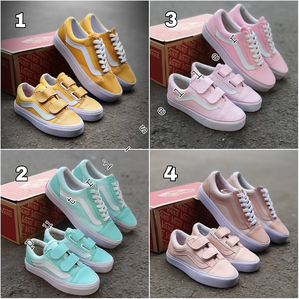 SEPATU ANAK VANS VANS OLDSKOOL COUPLE MOM AND KIDS PINK SALEM TOSKA