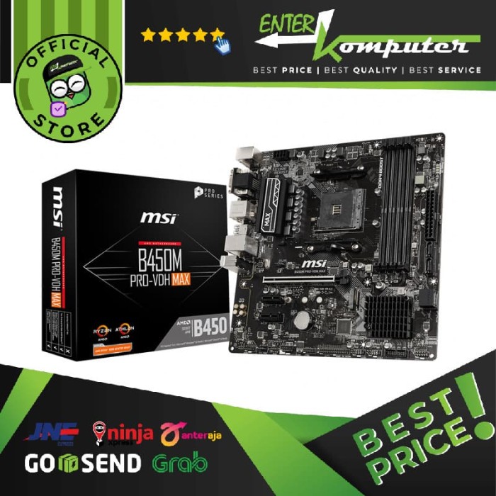 Jual Motherboard Msi B450M Pro Vdh Max (Am4, Amd B450, Ddr4, Usb3.2, Sata3) | Shopee Indonesia