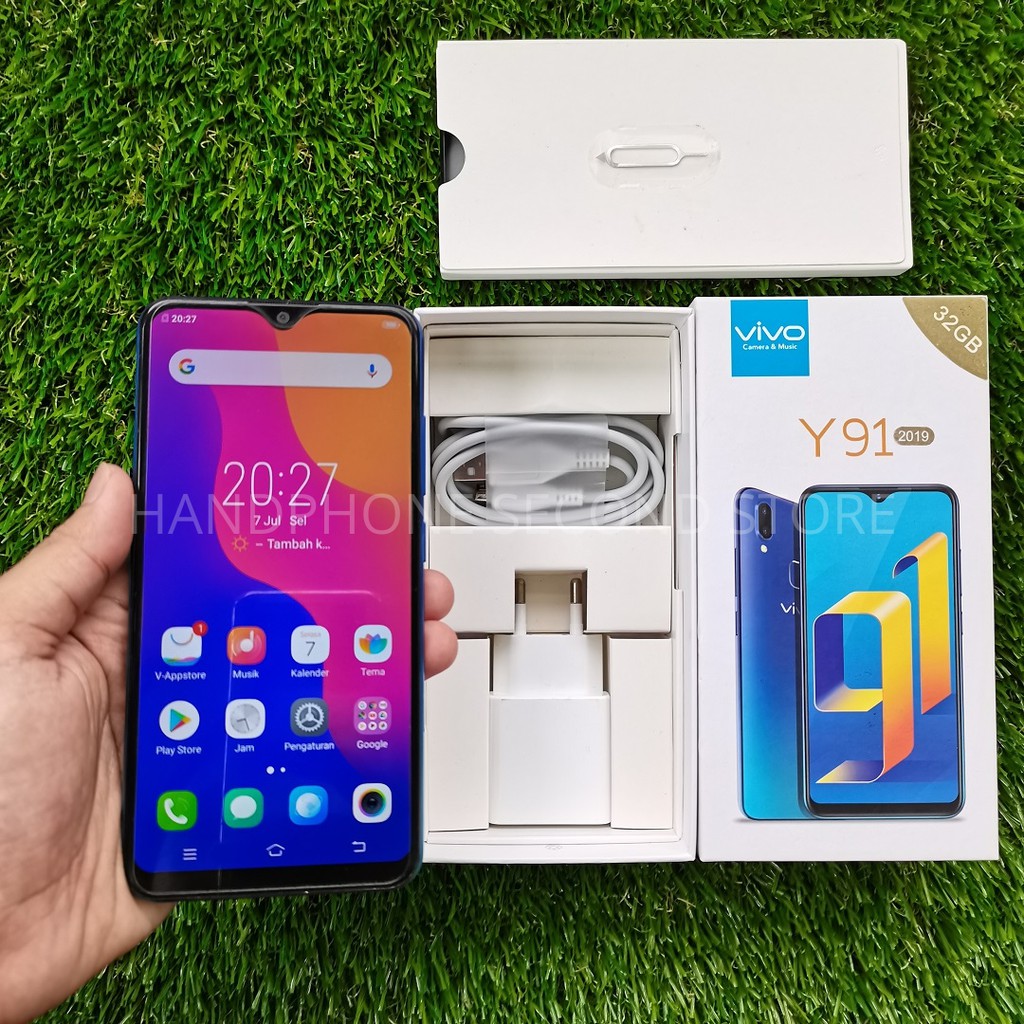 HANDPHONE HP VIVO Y91 2019 2/32GB FULLSET NO HF SECOND SEKEN BEKAS