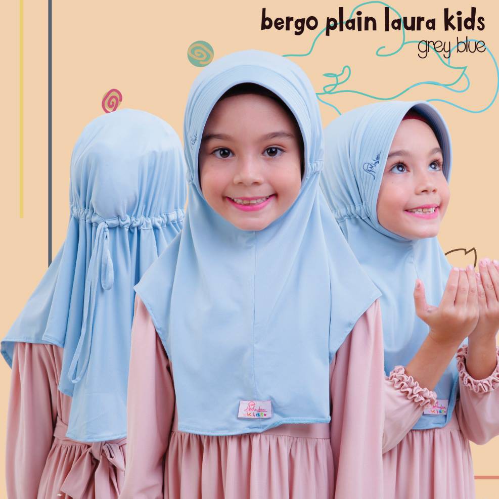 BPL Kids Jilbab Instan Bergo Plain laura Anak Sekolah Hijab Instan Pet