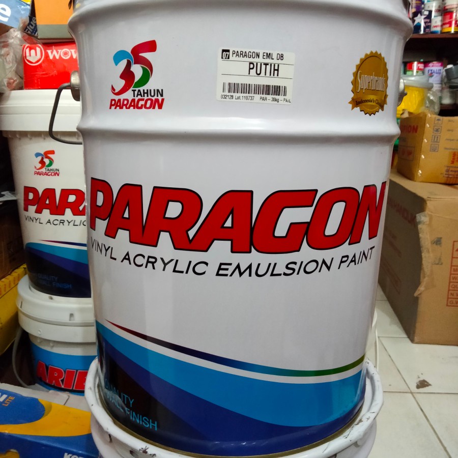 Jual cat Paragon putih 30 kg Shopee Indonesia