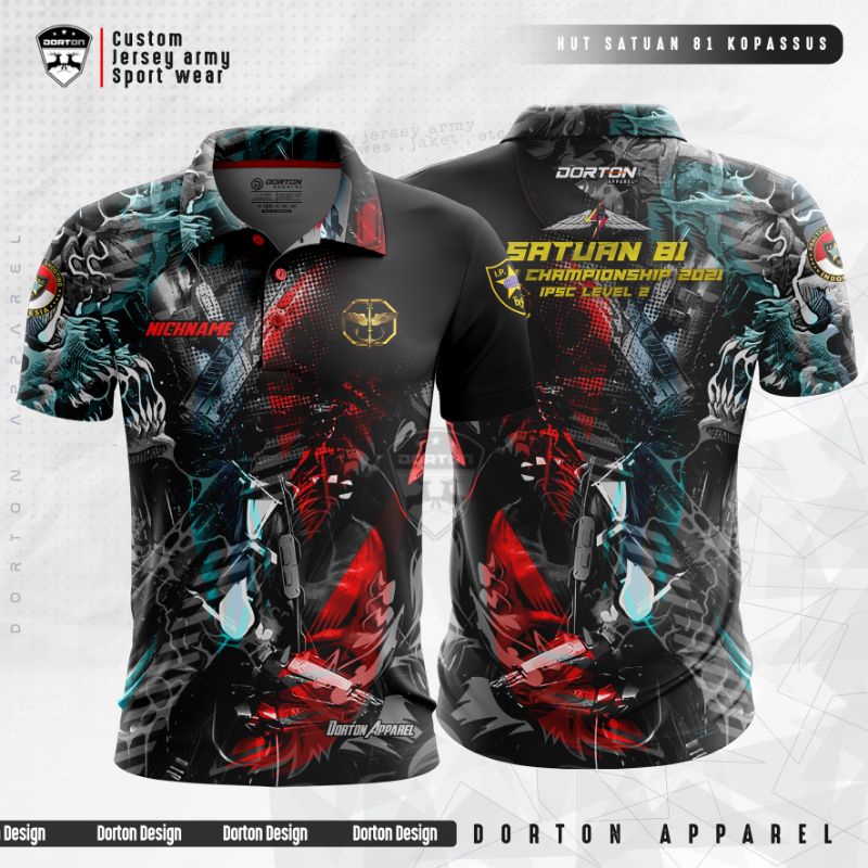 Jual Jersey Custom Desain Shooter/Shooting/Menembak Perbakin IPSC