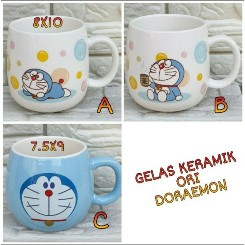 gelas mug doraemon gendut import 8x10cm | Shopee Indonesia