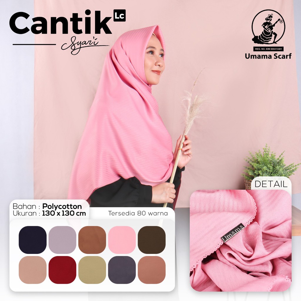 Jilbab Hijab Segi Empat Laser Cut Jumbo CANTIK SYARI LC 130x130 cm