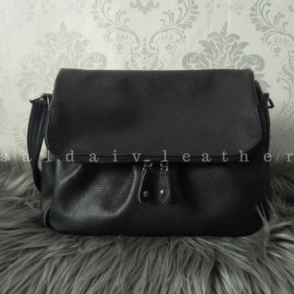 [Size M Jumbo] Tas Kulit Asli Garut (Papirut) SDL042 Model Flapbag Shopee Indonesia