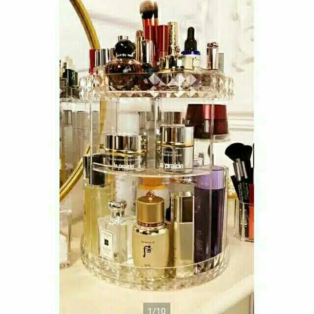 Rak makeup putar 360 drajat bahan akrilik Shopee Indonesia