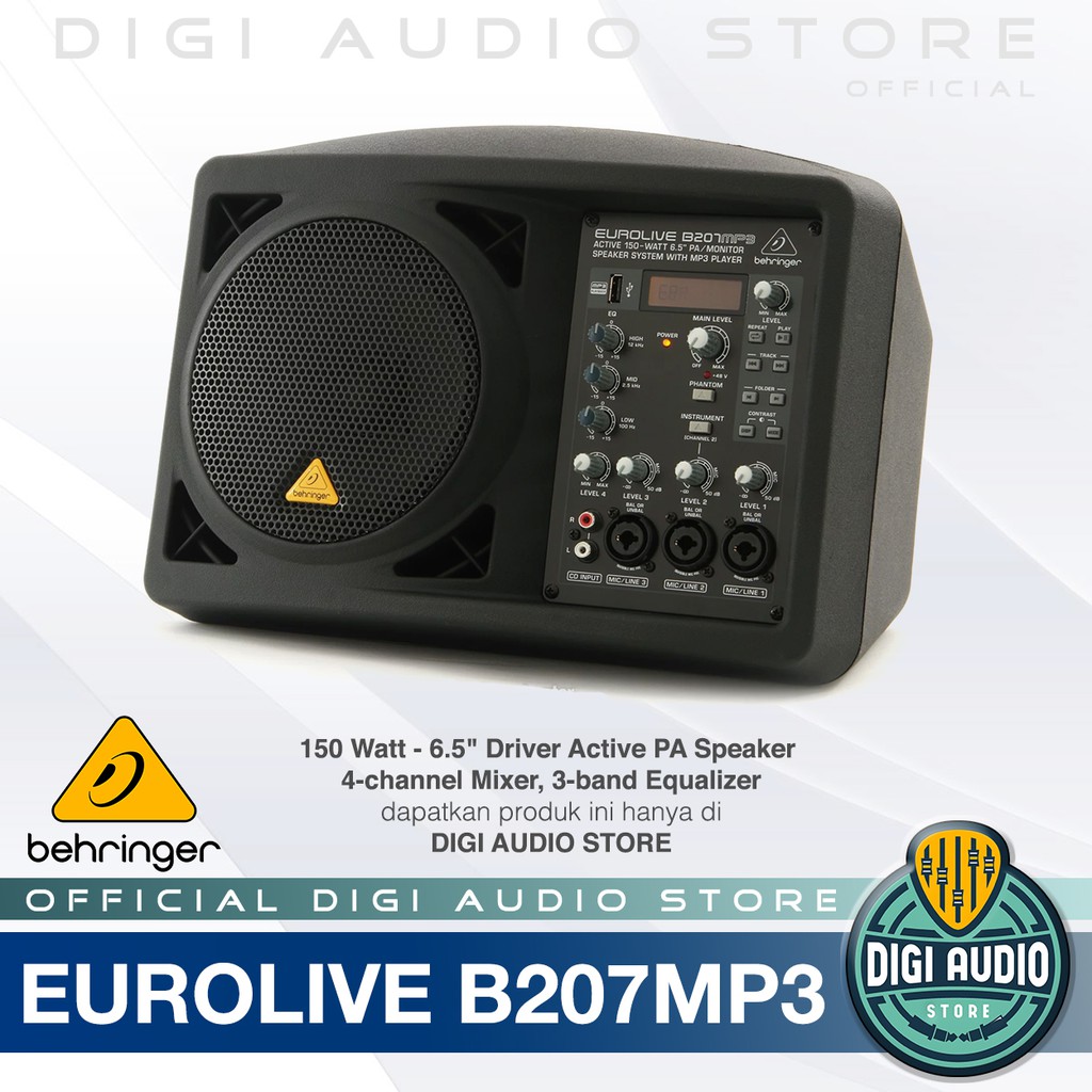 Jual Personal Speaker Monitor Aktif Behringer Eurolive B207MP3 4 Chanel