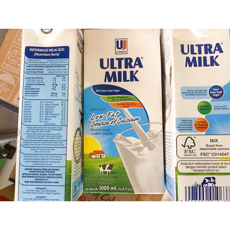 Jual Susu ULTRA MILK Low Fat 1000ml Susu UHT Low Fat