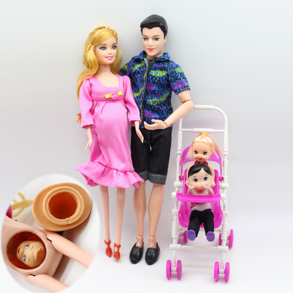 Jual 1 Set Boneka Keluarga Ayah Ibu Hamil Bayi Dan 2 Anak Anak Ditambah Stoller - Boneka Hamil | Shopee Indonesia