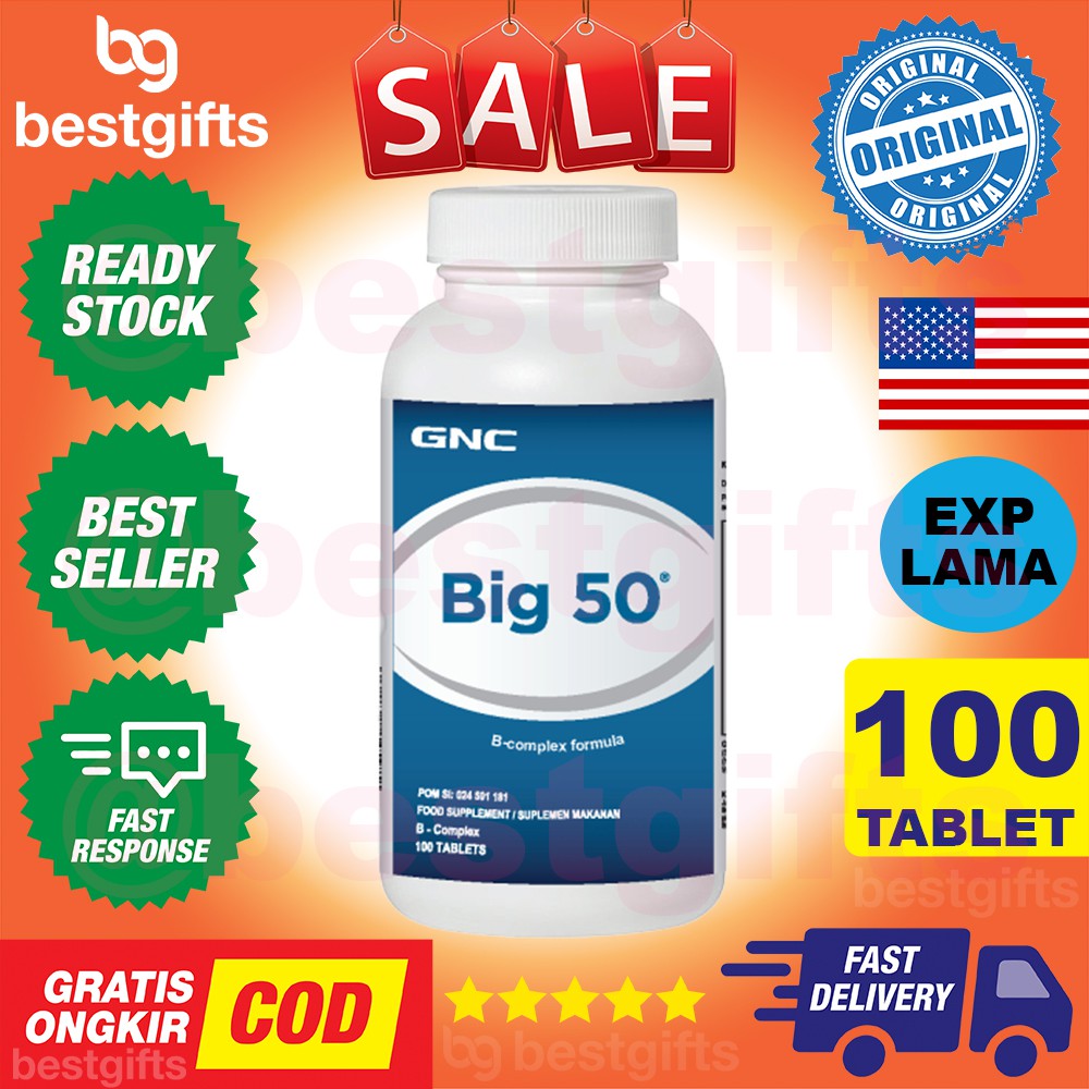 Jual GNC BIG 50 VITAMIN VIT B COMPLEX METABOLISME KARBOHIDRAT ENERGI