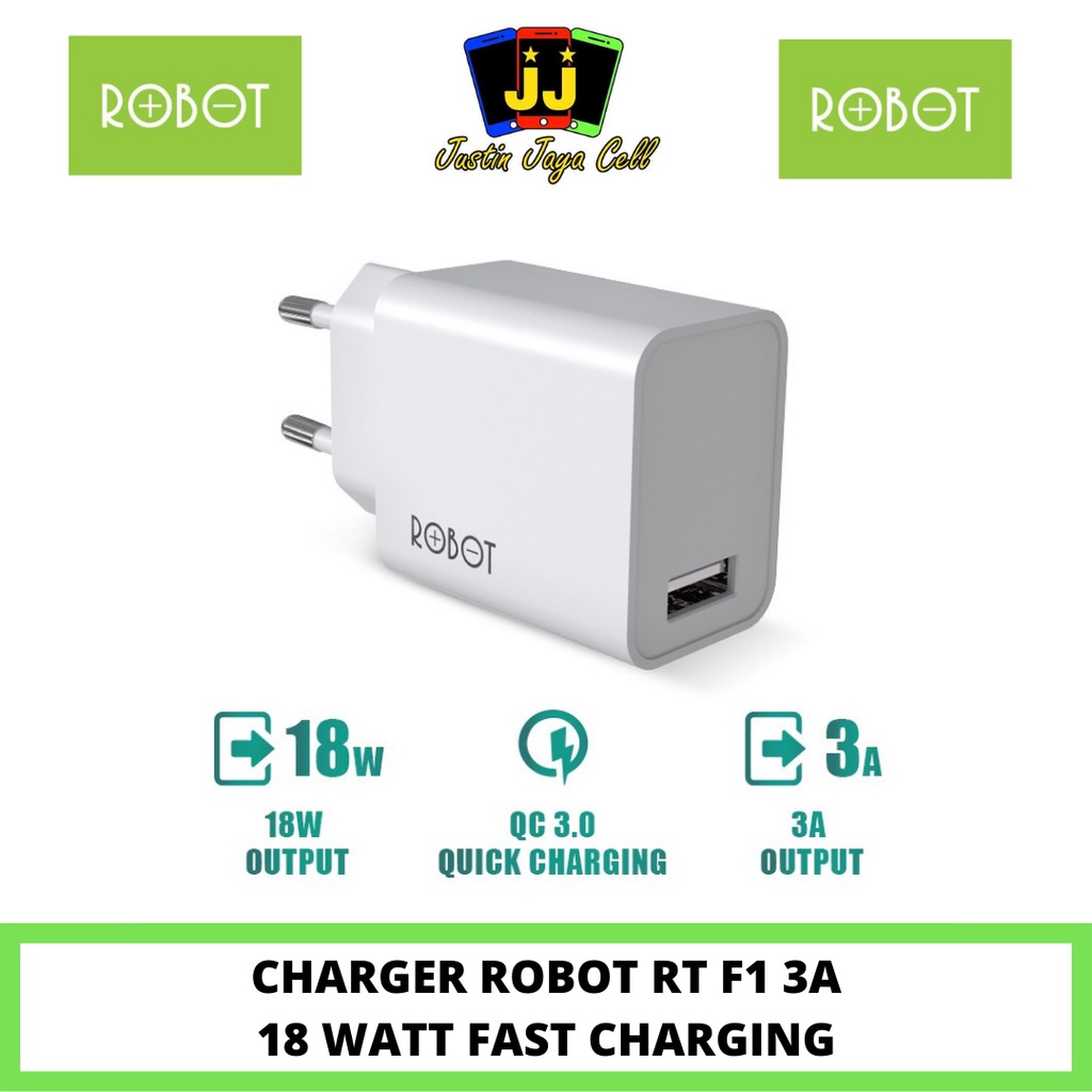 Jual ROBOT RTF1 Single Port Quick Charger Fast Charging Original