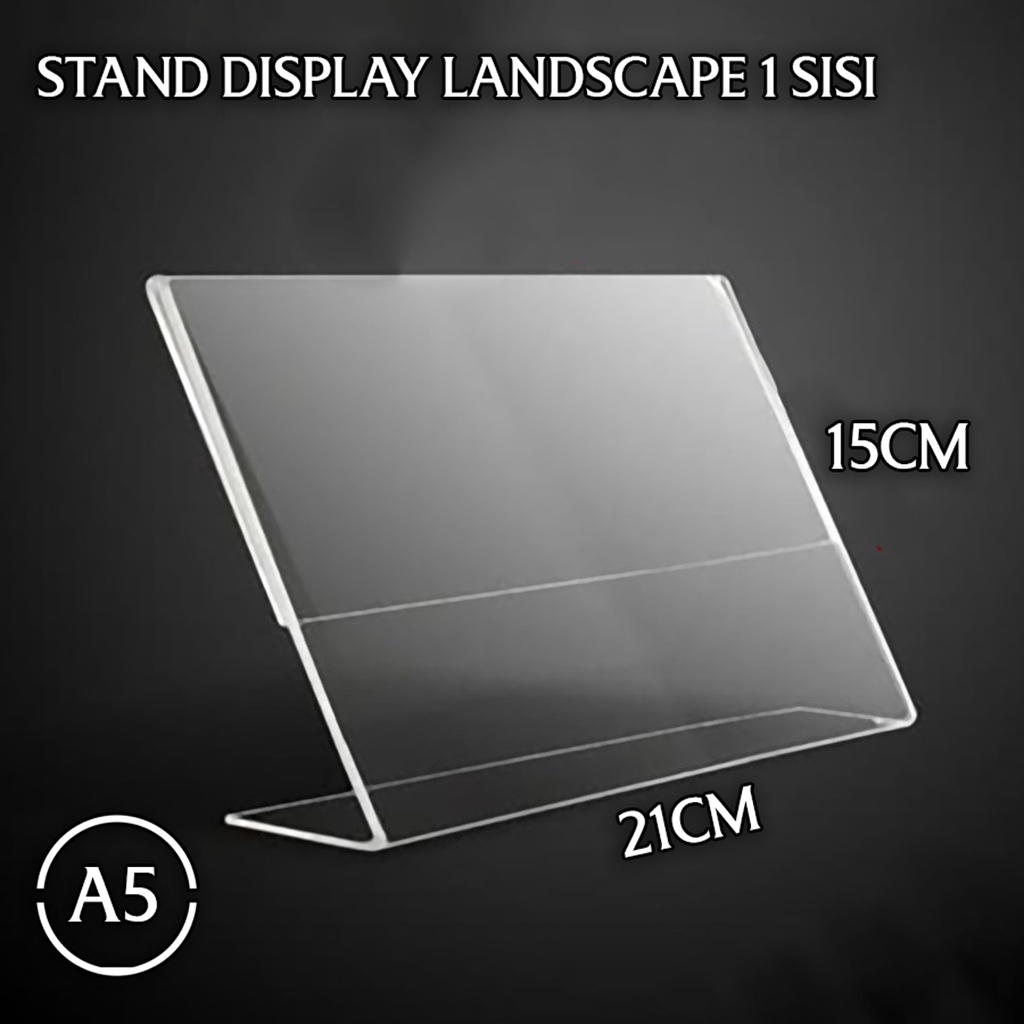 Jual Tent Card Acrylic Display A5 Landscape / Stand Akrilik Tent Holder