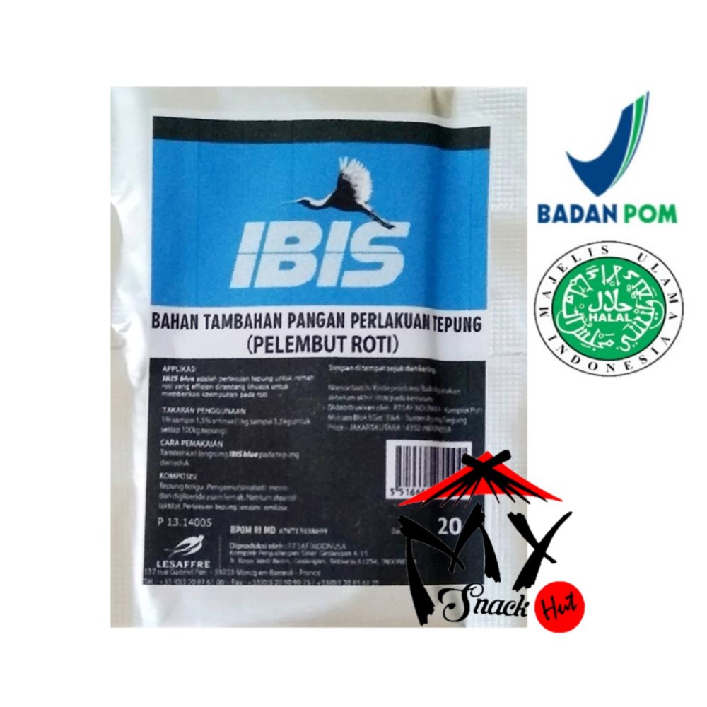 IBIS BLUE PELEMBUT ROTI SACHET 20GR PENGEMPUK ROTI BREAD IMPROVER