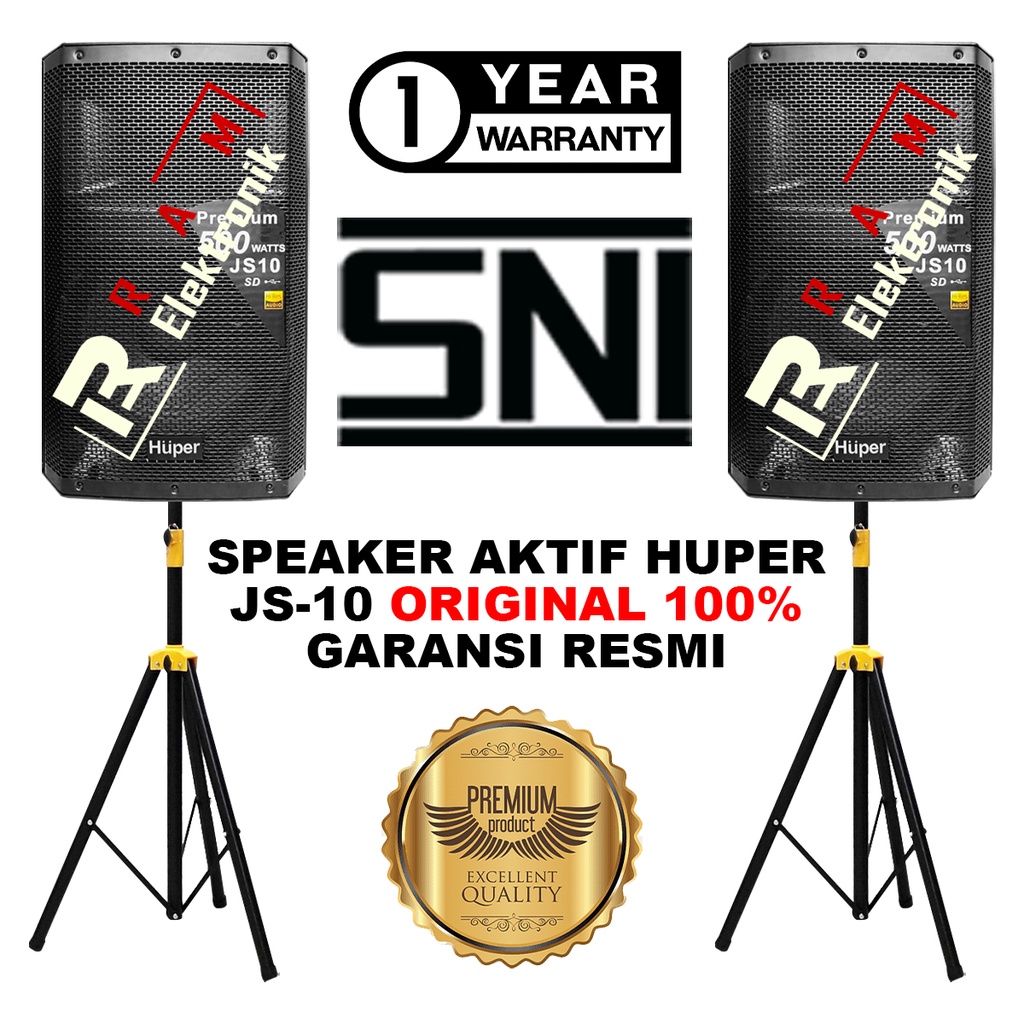 Jual Speaker Aktif 15 Inch HUPER JS10 / JS 10 Original Plus Stand Full