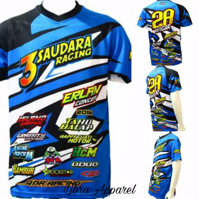 Jual Baju Kaos Jersey /Racing / Balap Drag_Motor_Bebas_Custom_Satuan_Termurah | Shopee Indonesia