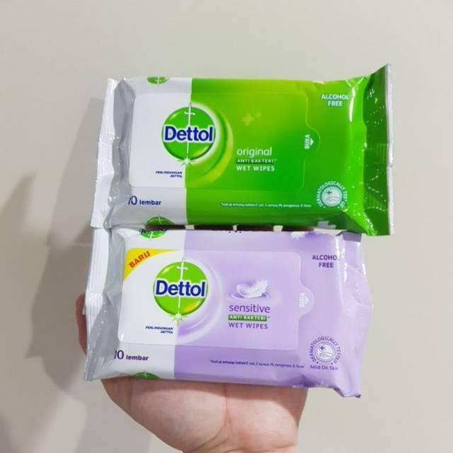 Tissue basah dettol wipes antiseptik 10 sheet lembar | Shopee Indonesia