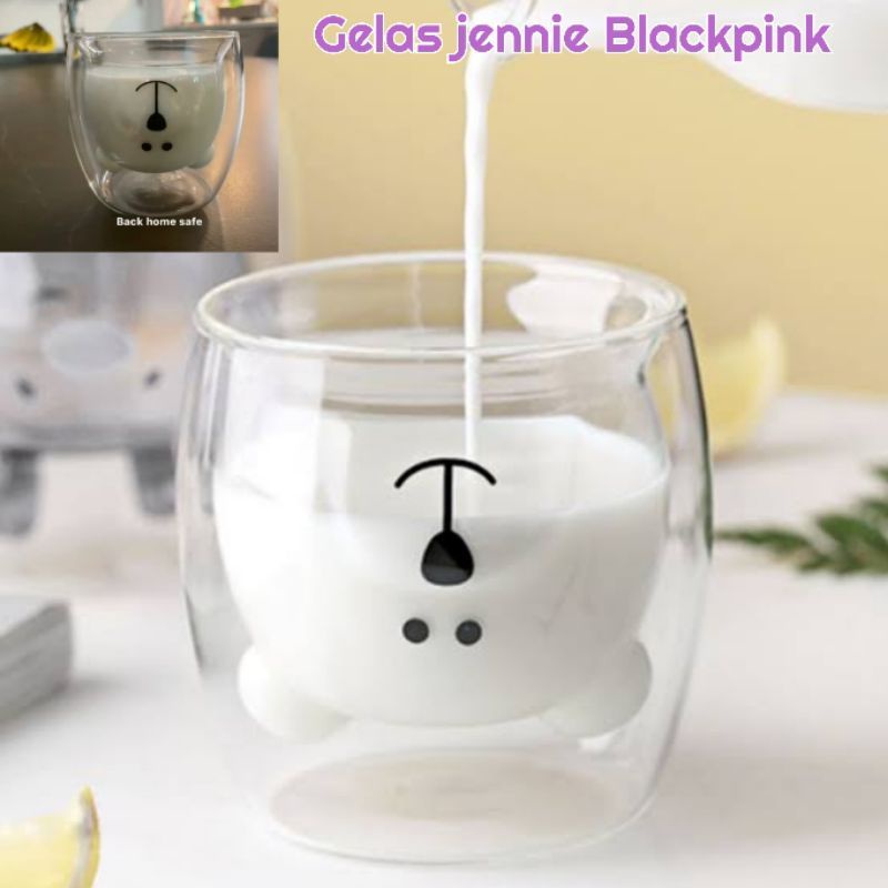 Jual Double Wall Glass Bear Bening/Gelas Kaca Double Wall Shopee