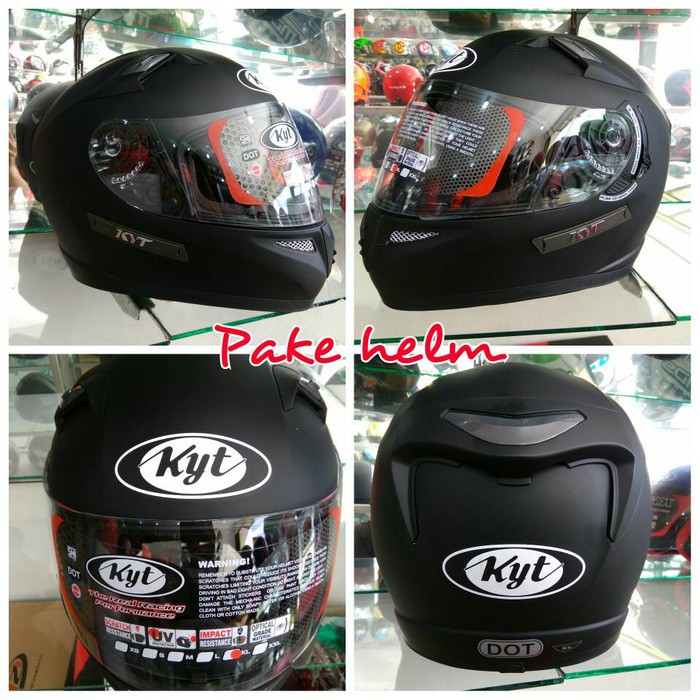 Jual HELM KYT K2 RIDER HITAM DOF BLACK DOFF KYT K2R KYT FULL FACE KYT DOUBLE VISOR KYT K2 R