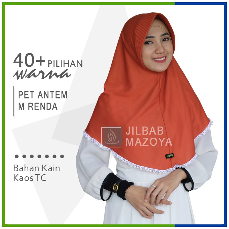 JILBAB INSTAN PET ANTEM RENDA M HIJAB MURAH KERUDUNG GROSIR KHIMAR