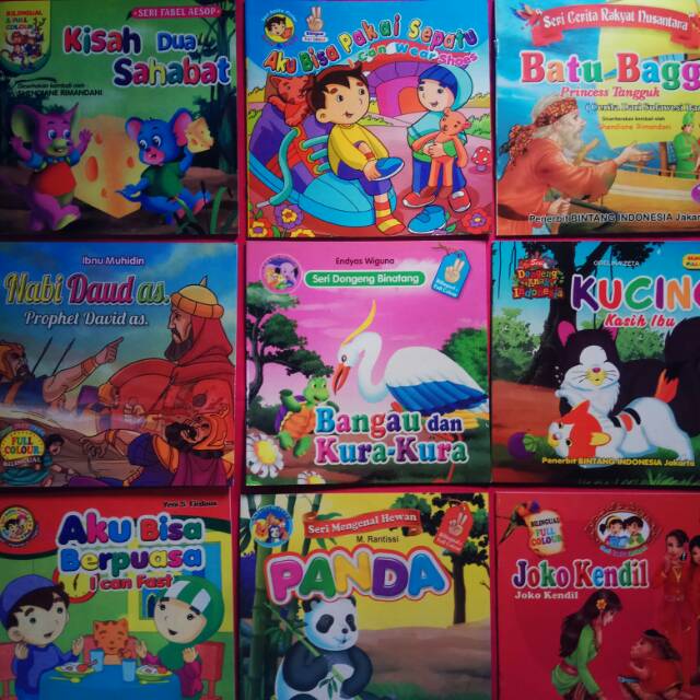 Buku Cerita Anak (PAKET 24 buku),souvenir ulang tahun,edukasi anak, cerita bergambar Shopee