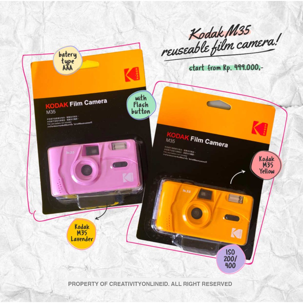 (TERMURAH) Kodak M35 Kamera Analog Reusable Film Camera Shopee Indonesia