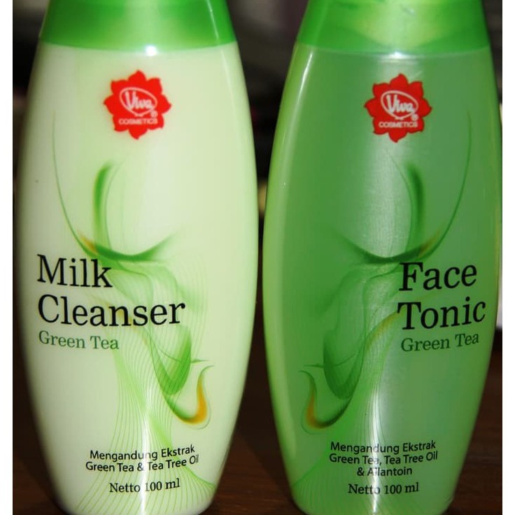 Jual Viva Milk Cleanser + Face Tonic green tea 100 ml Shopee Indonesia