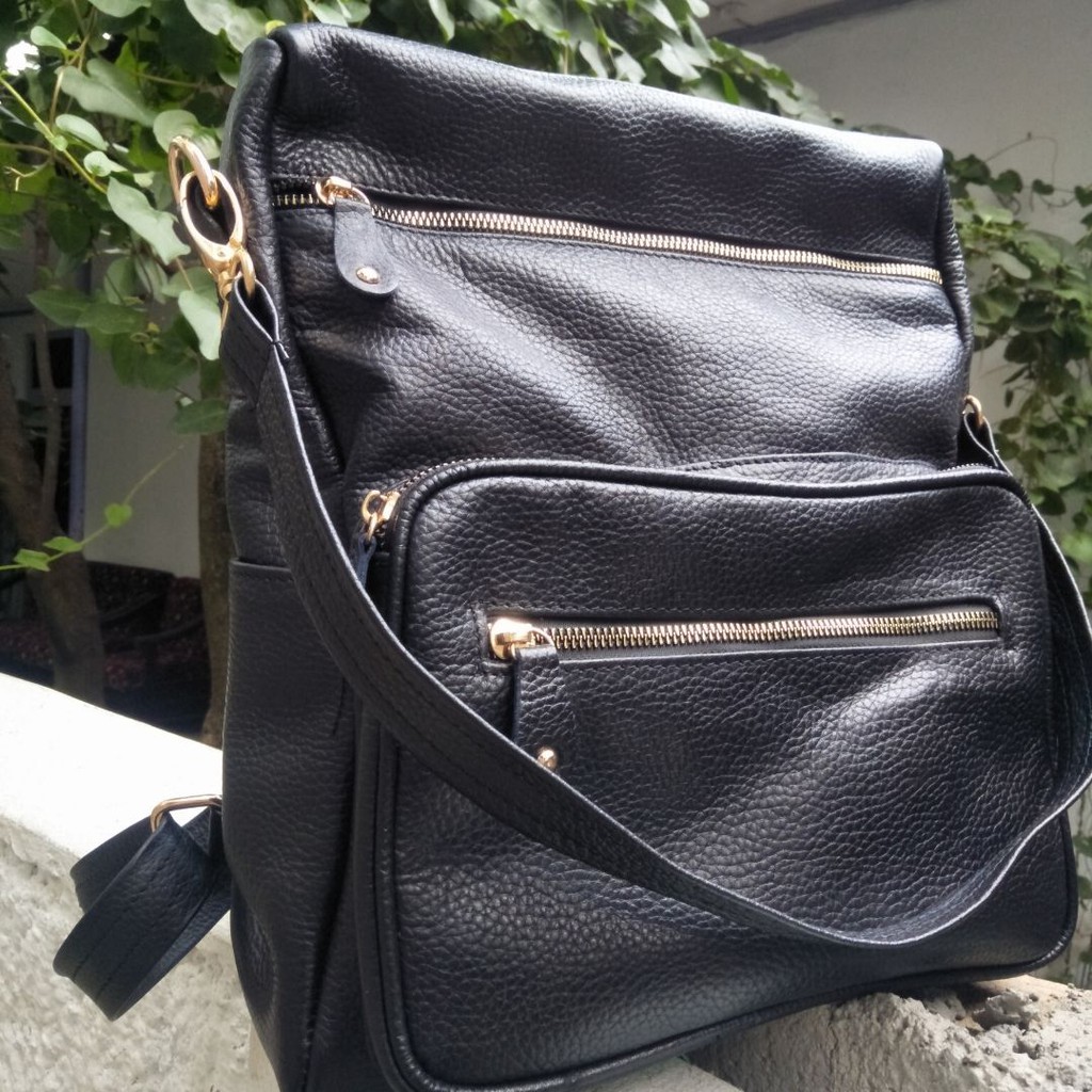 [Ukuran M] Tas Ransel Kulit Garut Papyrus SDL101 Shopee Russia