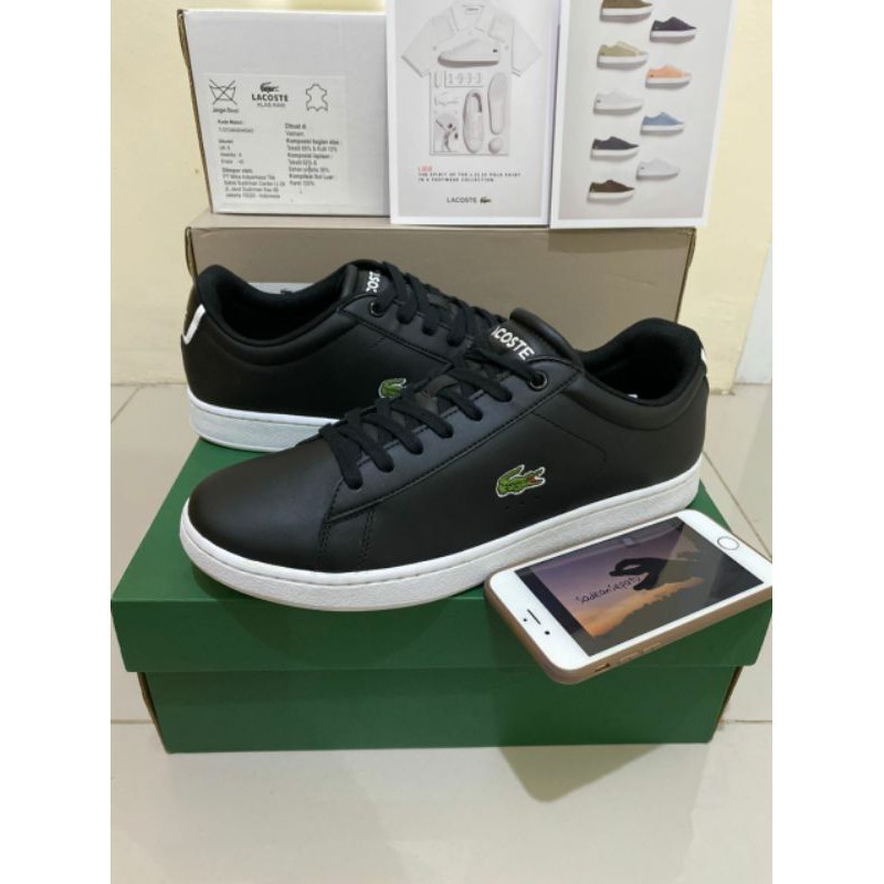 Jual Sepatu Lacoste Carnaby Evo Bl 1 Spm Black White Original New | Shopee Indonesia