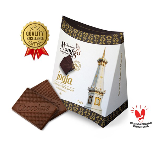 Jual Chocolate Monggo | Oleh-Oleh Tugu Jogja Cokelat Box | Coklat 20 Bites Mixed Flavors | Gift Souvenir | Shopee Indonesia