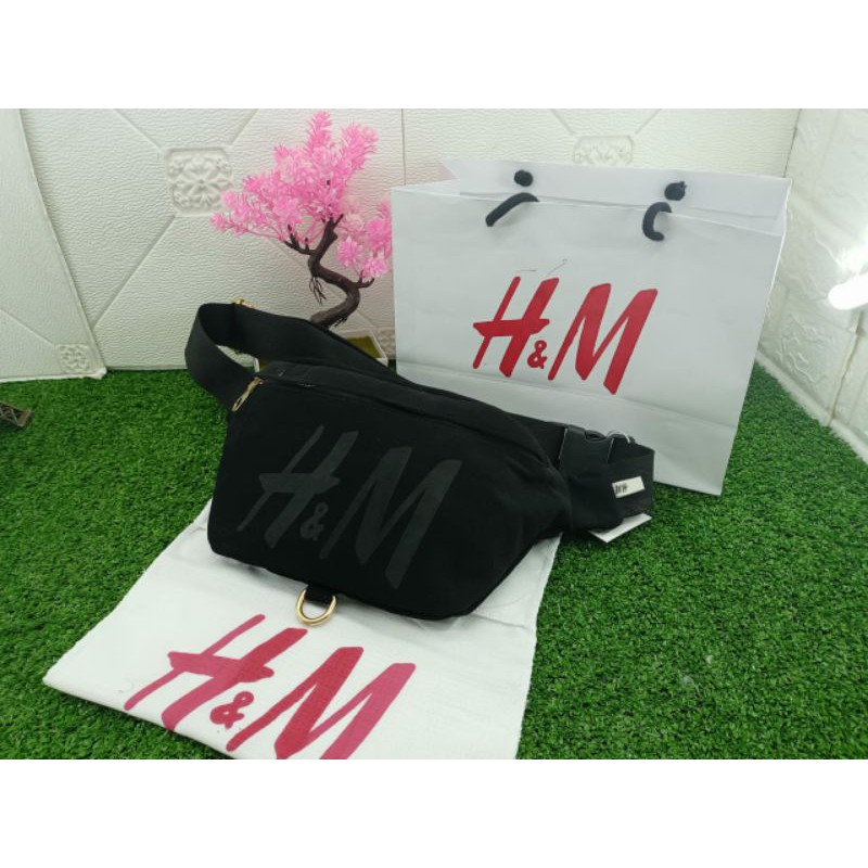 H&M WAISTBAG Velvet ORI / TAS PINGGANG HNM / WAIST BAG FREE PAPERBAG HM