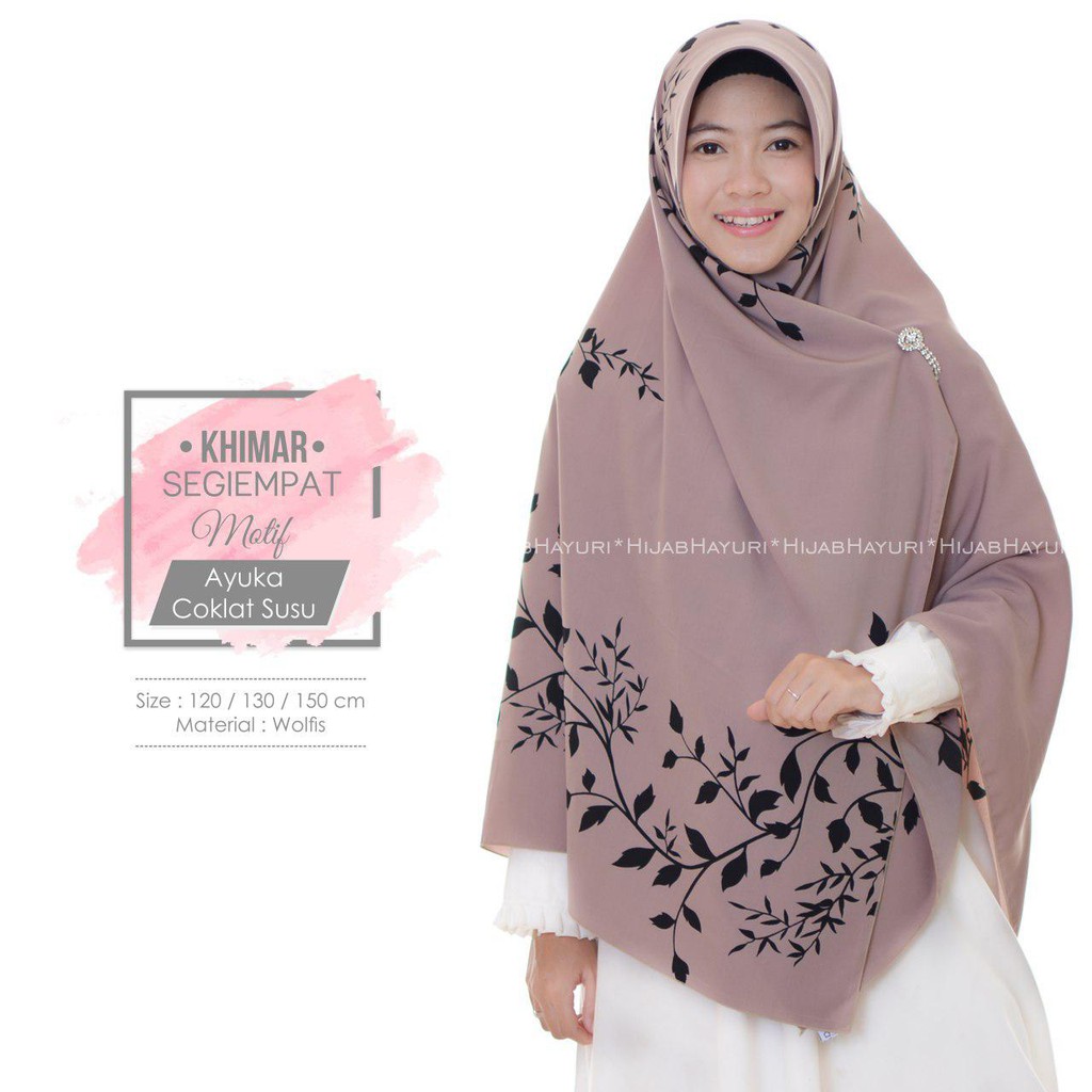Kerudung Segi Empat Coklat Susu Hijab Casual