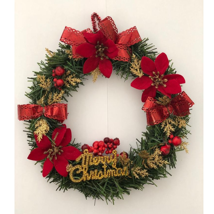 Dekorasi Hiasan Natal Pintu Wreath Ring Krans Bulat Murah 20 cm - 3485 |  Shopee Indonesia