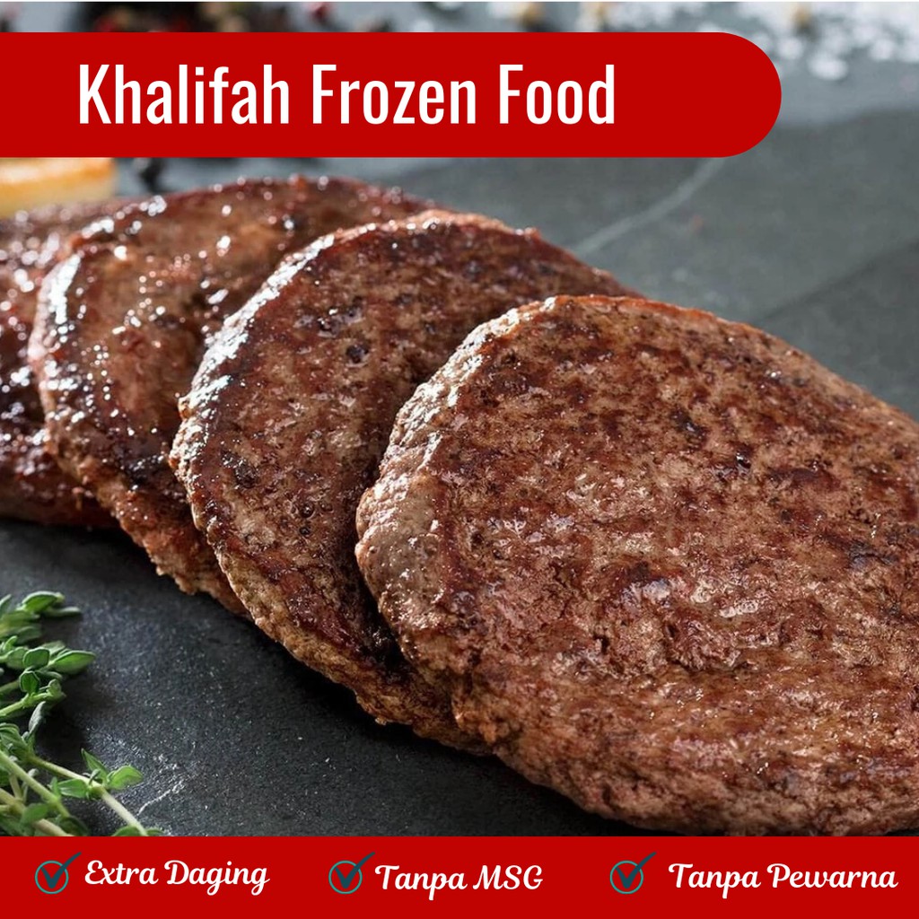 Jual Beef Patties Steak Patty Burger Grill Frozen Instan Tebal Makanan