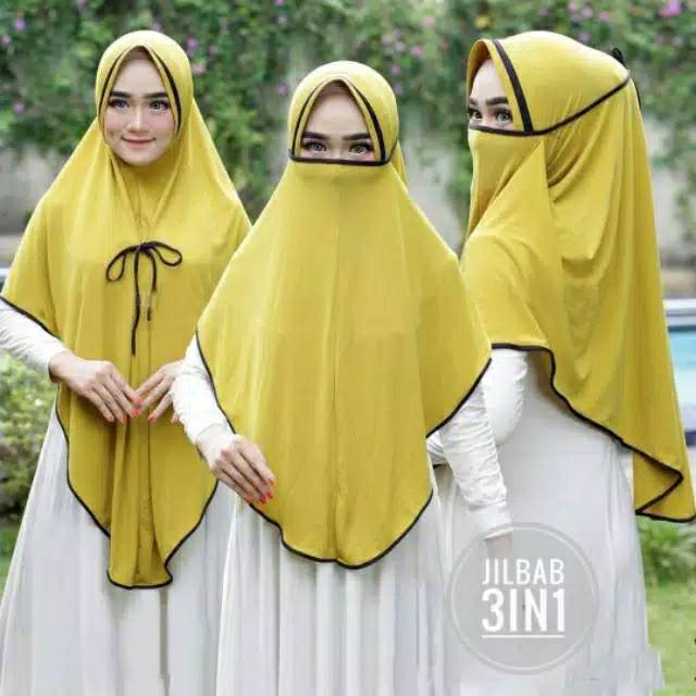 Kerudung bergo instan / Hijab cadar instan / Jilbab instan / LIS CADAR