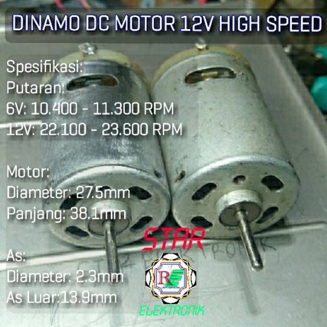 DINAMO DC MOTOR 12V / 24V HIGH SPEED untuk mini bor / mini grinder Shopee Indonesia