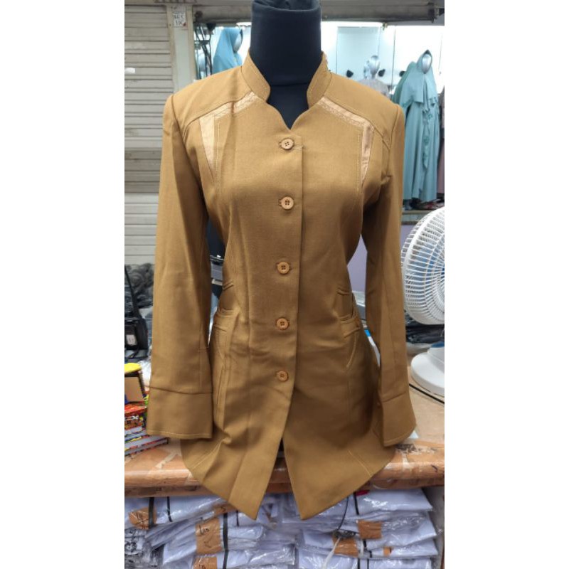 SET BLAZER BAJU SERAGAM PEMDA PNS DINAS WANITA KHAKI KEKI CANTIK