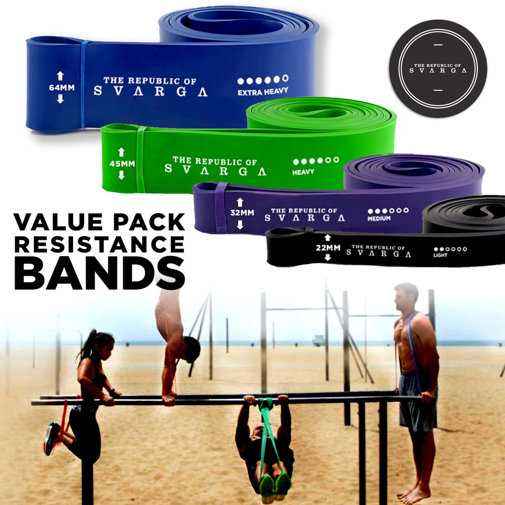 Resistance Band 4 Bands Value Pack for Pull Up, Push Up, Weight Lifting