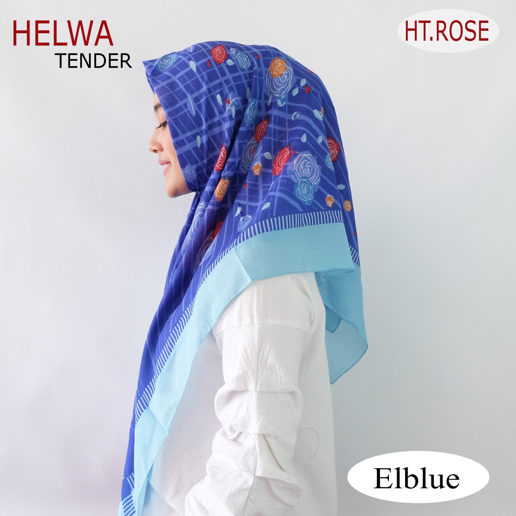 JILBAB SEGI EMPAT TENDER MOTIF ROSE BY HELWA / HIJAB KERUDUNG TENDER
