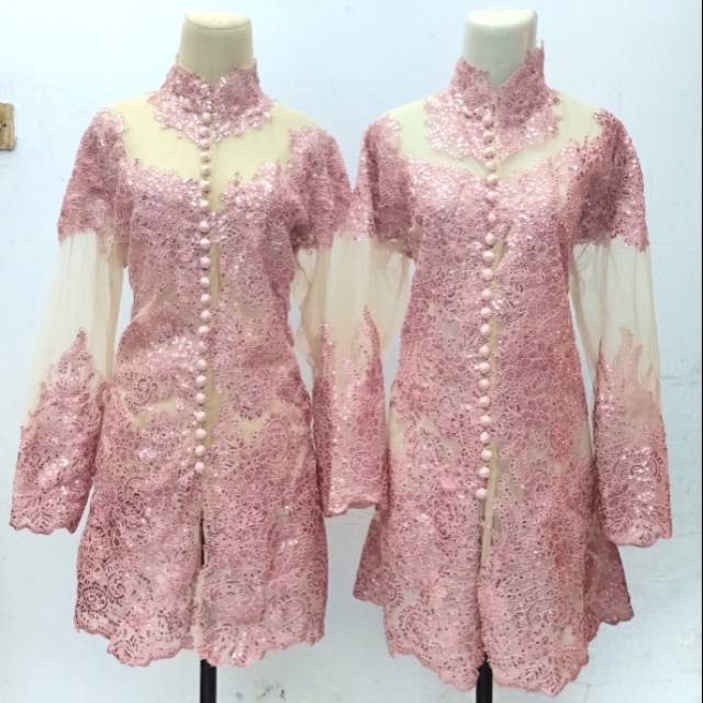 sepasang kebaya besan warna dusty pink Shopee Indonesia